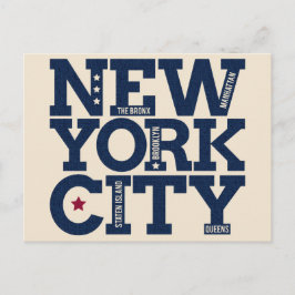 Cartão postal de tipografia da cidade de Nova York