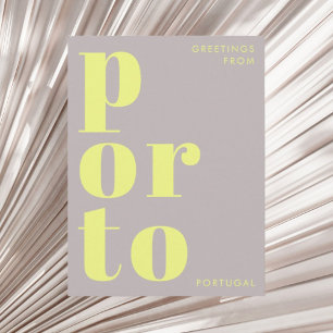 Cartão postal de tipografia Porto Portugal