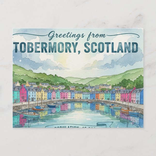 Cartão postal de Tobermory Escócia (Frente)