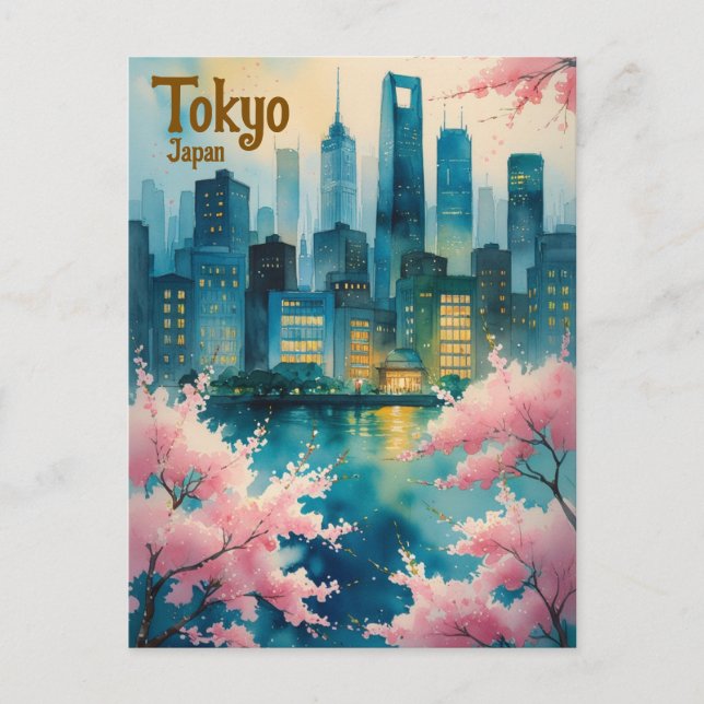 Cartão postal de Tóquio Cherry Blossoms - Sakura c (Frente)