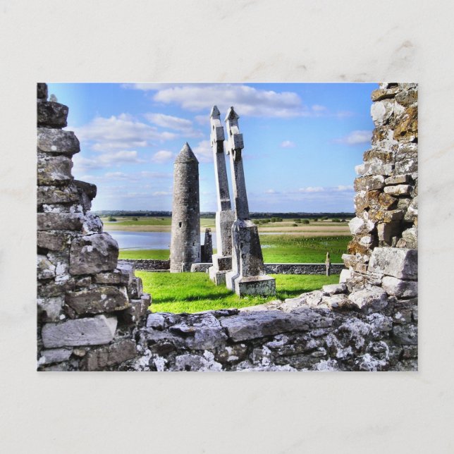 Cartão postal de torre Clonmacsound (Frente)