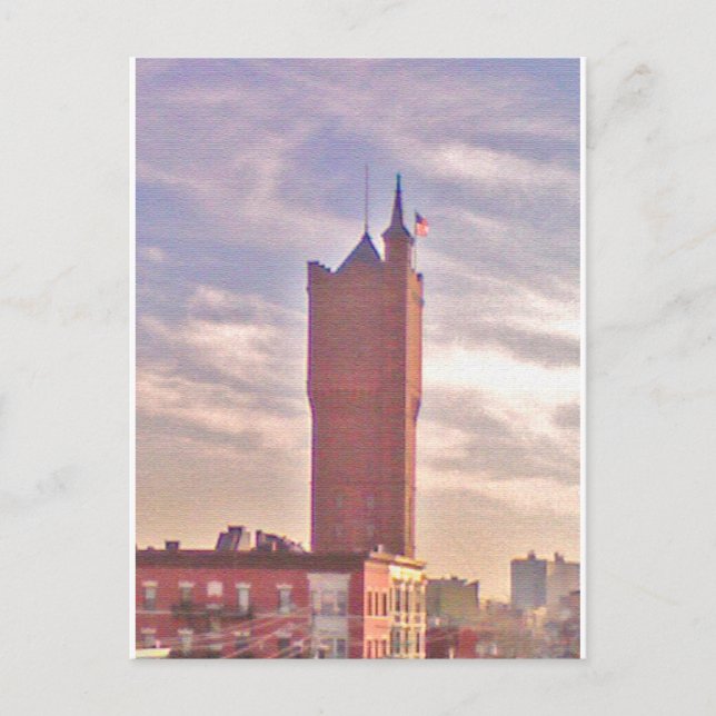 Cartão postal de torre de água Weehawken (Frente)