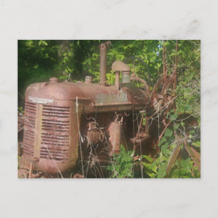 cartão postal de trator antigo