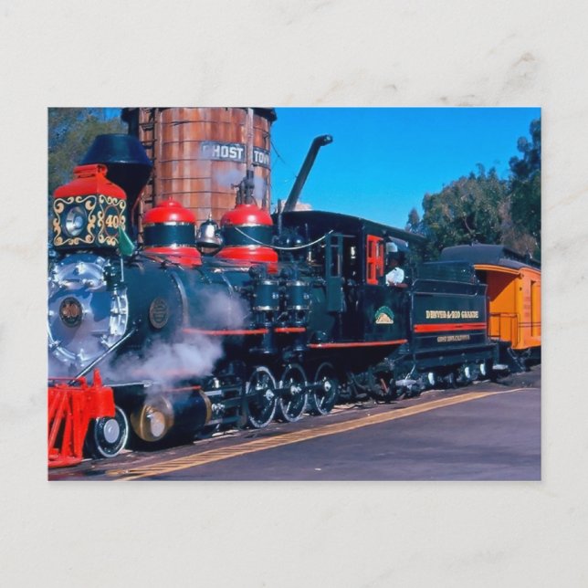 Cartão postal de trem colorido (Frente)