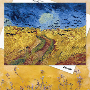 Cartão postal de Trigo com Crows Vincent van Gogh