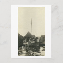 Cartão postal de tripulante de barco norueguês com