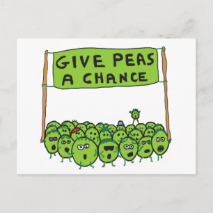 Cartão Postal Dê Uma Chance Ao Peas