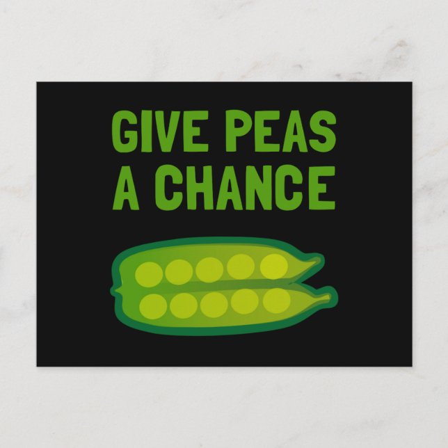 Cartão Postal Dê Uma Chance Ao Peas (Frente)