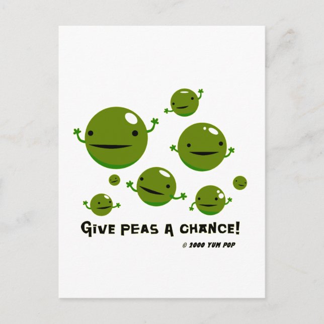 Cartão Postal Dê uma Chance às Ervilhas (Frente)