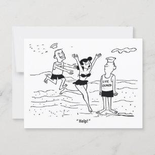 Cartão Postal De uma Guarda de vida para outra, engraçada