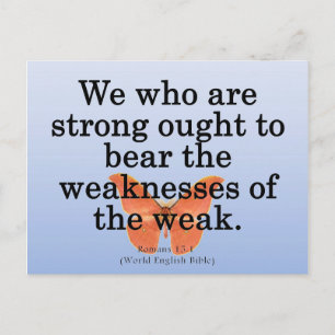 Cartão Postal Dê uma Mão Ajuda Romanos 15-1