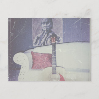 Cartão postal de uma sala de estar confortável