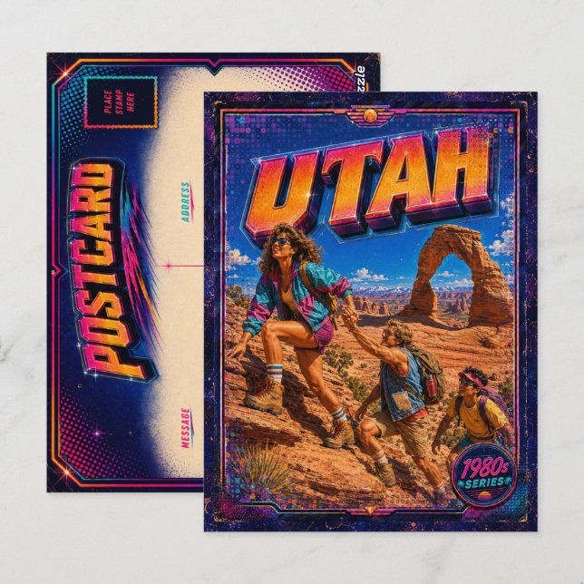 Cartão postal de Utah dos anos 80 Retro (Frente/Verso)