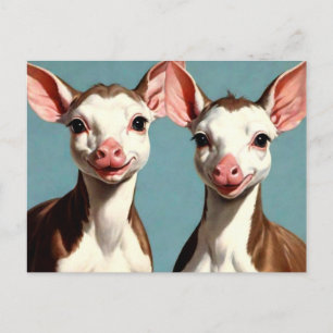 Cartão postal de vacas fofas