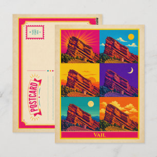 Cartão Postal de Vail Colorado Red Rock Vintage Po
