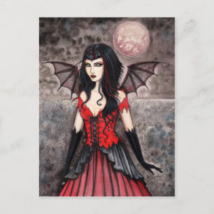Cartão Postal de Vampiro de Halloween Gótico de Fa