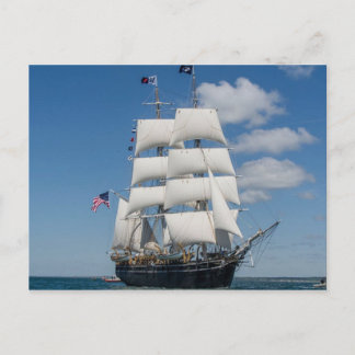 Cartão postal de velho navio à vela