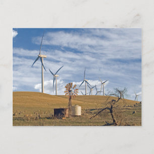 Cartão postal de vento azul