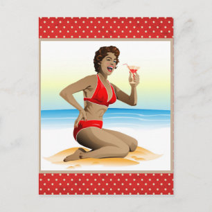Cartão postal de verão com cocktail