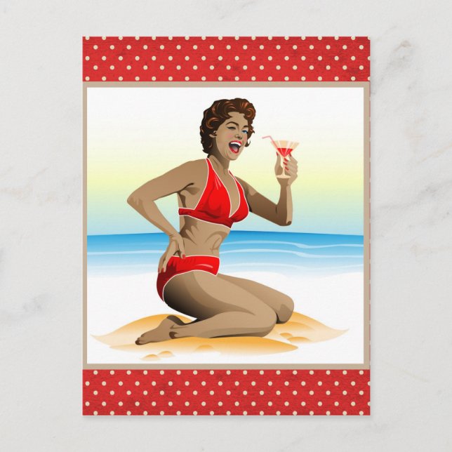 Cartão postal de verão com cocktail (Frente)