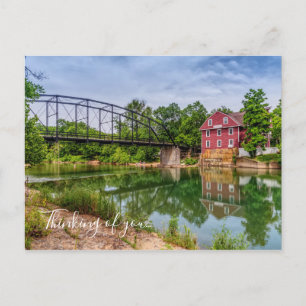 Cartão postal de Verão na War Eagle Mill Pensando
