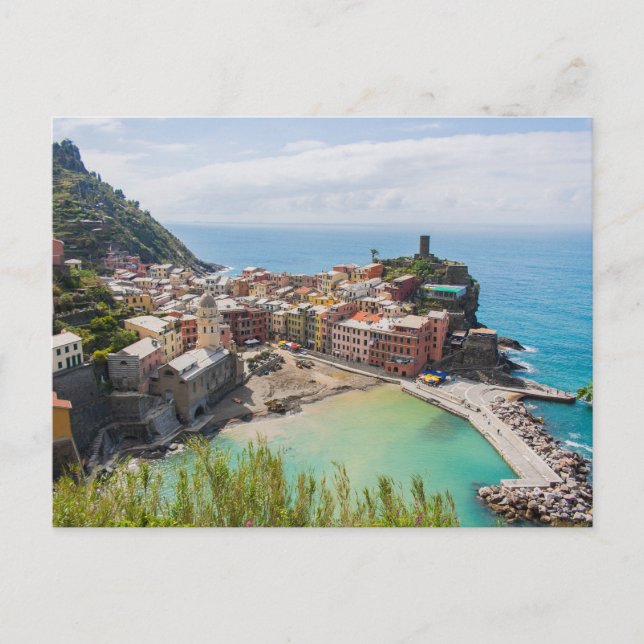 Cartão postal de Vernazza, Cinque Terre, Itália (Frente)