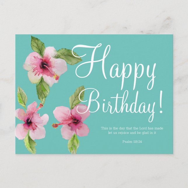 Cartão postal de versículo da Bíblia de aniversári (Frente)