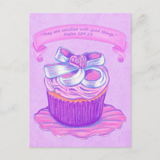 Cartão postal de versículo satisfatório Cupcake Ro
