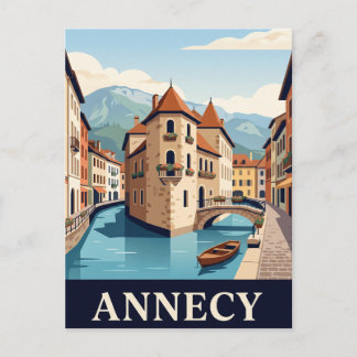Cartão Postal de Viagem Antigo Annecy