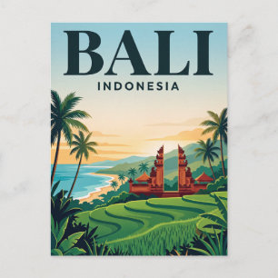 Cartão Postal de Viagem Antigo Bali