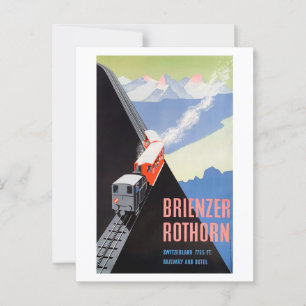 Cartão Postal de Viagem Antigo Brienzer Rothorn