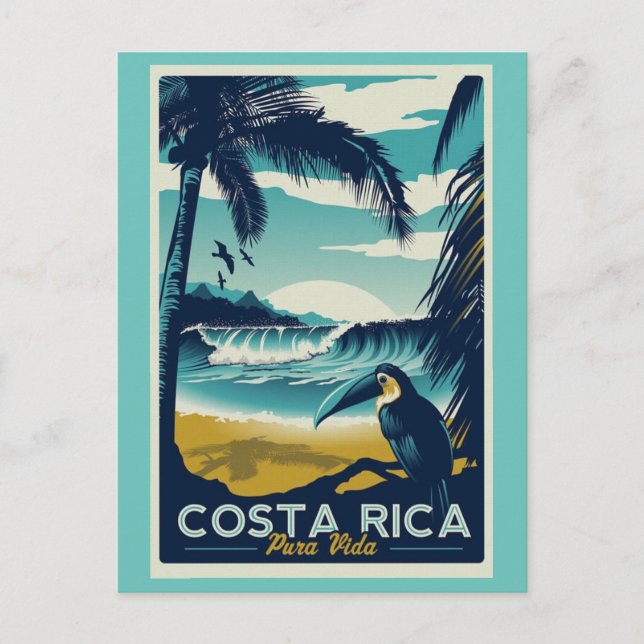 Cartão postal de viagem antigo da Costa Rica (Frente)