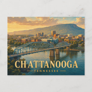 Cartão postal de viagem antigo de Chattanooga Tenn