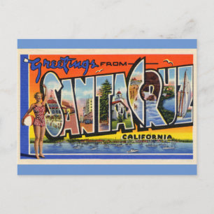 Cartão Postal de Viagem Antigo de Santa Cruz Calif