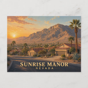 Cartão Postal de Viagem Antigo de Sunrise Manor Ne