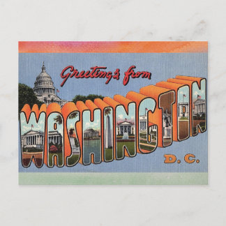 Cartão Postal de Viagem Antigo de Washington D.C.