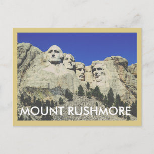 Cartão Postal de Viagem Antigo do Monte Rushmore