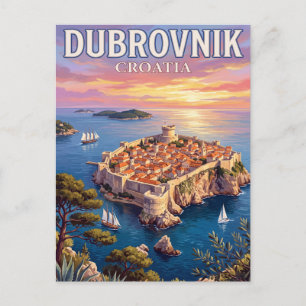 Cartão Postal de Viagem Antigo Dubrovnik