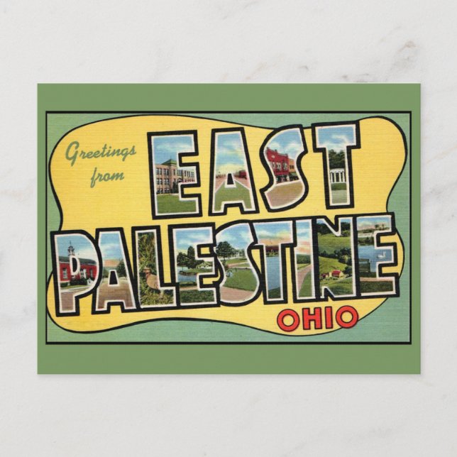 Cartão Postal de Viagem Antigo East Palestine Ohio (Frente)