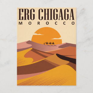Cartão Postal de Viagem Antigo Erg Chebbi Marroc