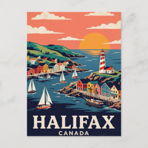 Cartão Postal de Viagem Antigo Halifax Canadá
