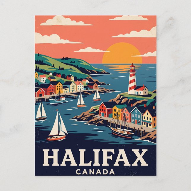 Cartão Postal de Viagem Antigo Halifax Canadá (Frente)