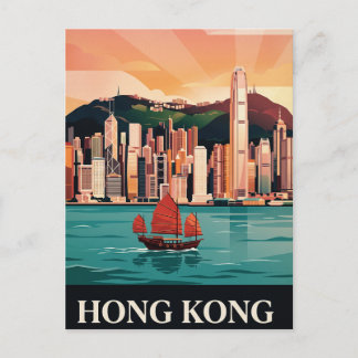 Cartão Postal de Viagem Antigo | Hong Kong