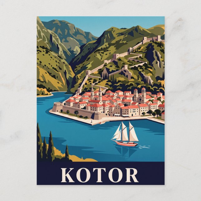 Cartão Postal de Viagem Antigo | KOTOR (Frente)