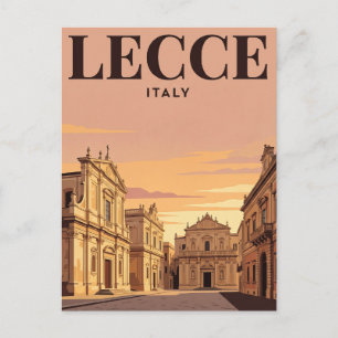Cartão Postal de Viagem Antigo Lecce, Itália
