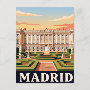 Cartão Postal de Viagem Antigo Madrid