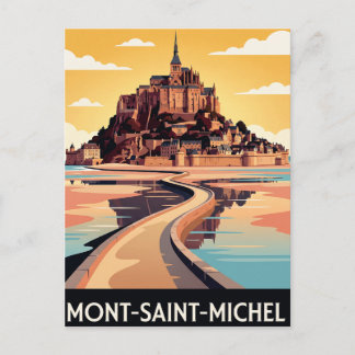 Cartão Postal de Viagem Antigo Mont-Saint-Michel