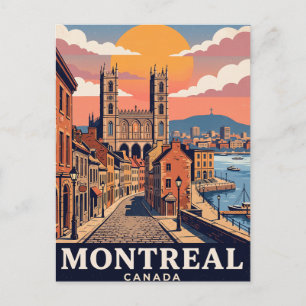 Cartão Postal de Viagem Antigo Montreal Canadá
