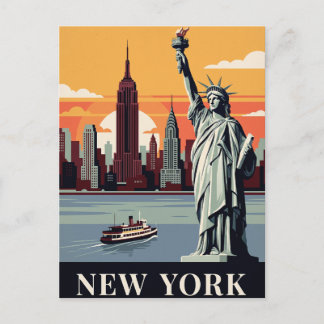 Cartão Postal de Viagem Antigo | Nova York