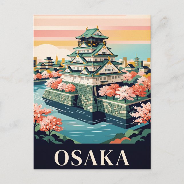 Cartão Postal de Viagem Antigo | OSAKA (Frente)